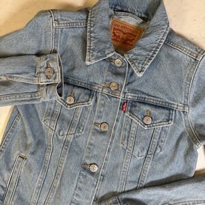 Levi's Blue Ex-Boyfriend Trucker Denim Jacket Women's Size XS Classic Western